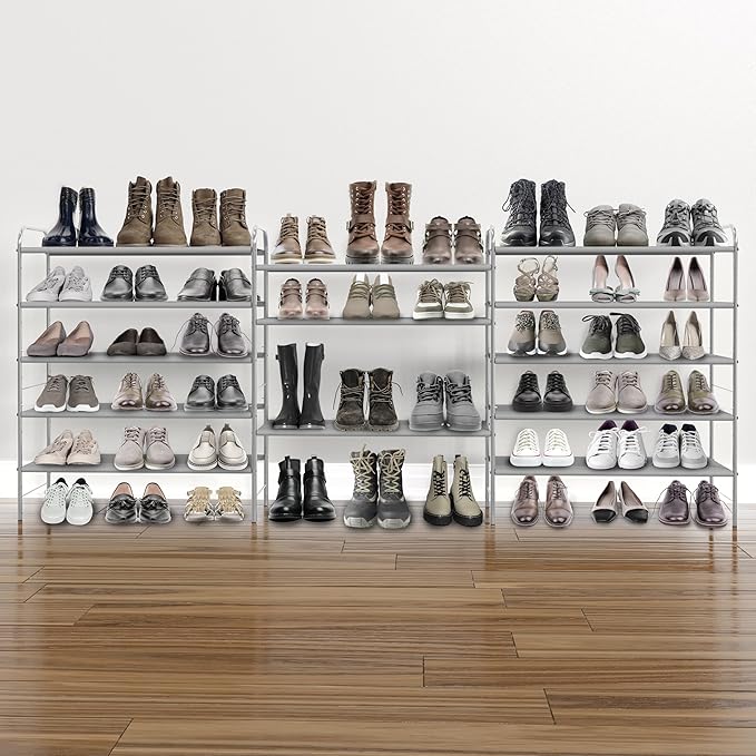 Simple Houseware 5-Tier Shoe Rack Storage Organizer, Grey
