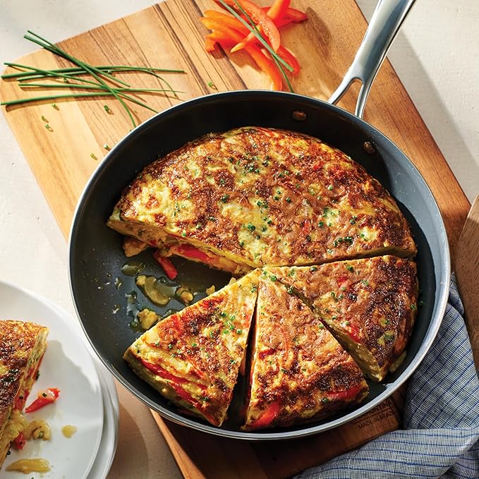 Tramontina Signature 10-Inch Tri-Ply Clad Stainless Steel Frying Pan with Ceramic Non Stick Interior, Induction-Ready Nonstick Skillet, Oven-Safe, Dishwasher-Safe