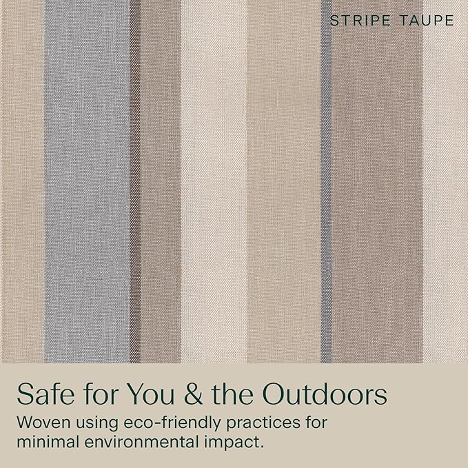 Honeycomb Outdoor Deep Seat, 24 x 23, Stripe Taupe Chair Cushion for Patio Furniture