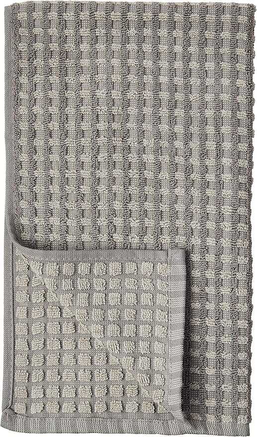 Modern Threads 6-Piece 100% Combed Cotton Yarn Dyed Cobblestone Jacquard Towel Set Charcoal