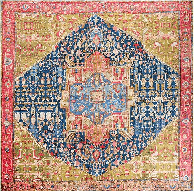 Unique Loom Outdoor Traditional Collection Area Rug - Limon (12' Square Multi/Red)