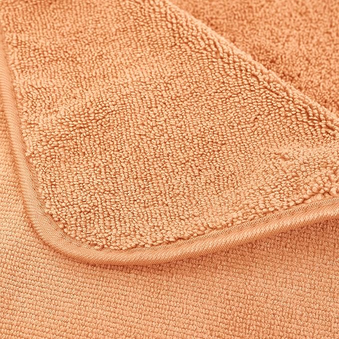 POLYTE Oversize, 60 x 30 in., Quick Dry Lint Free Microfiber Bath Towel Set, 6 Piece (Orange)