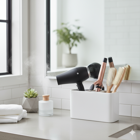 Make Your Mornings Easier with a Bathroom Hair Tool Organizer