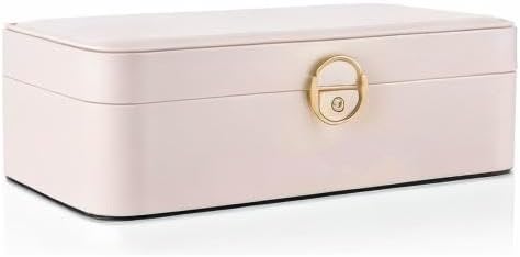 Vlando 2-Layer Jewelry Box,Valentines Day Gifts for Her Jewelry Organizer for Women Removable Jewelry Tray for Earrings Necklace,Gift Ideas,Birthday Graduation Gifts Apricot Pink