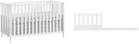 Oxford Baby 2 PC Nursery Set Arlie 4 in 1 Convertible Island Crib White Arlie Toddler Guard Rail White