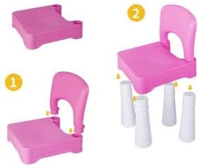 burgkidz Plastic Kids Chair, Durable and Lightweight, 9.3" Height Seat, Indoor or Outdoor Use for Toddlers Boys Girls Aged 2+ (Pink)