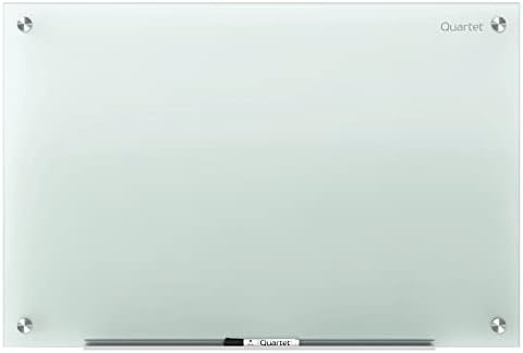 Quartet Whiteboard, Glass Dry Erase Board, Non-Magnetic, 6' x 4', Infinity Frameless Mounting, Frosted Surface, Accessory Tray and 1 Dry Erase Marker (G7248F)