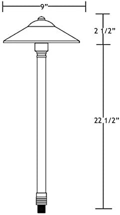 VOLT 15-Pack 12V Cast Brass Max Spread Path Lights (9" Shade, 25" Tall) with 3W 2700K Warm White G4 LED Bulbs for Low Voltage Landscape Lighting on Outdoor Pathway, Walkway, Garden, Driveway or Patio