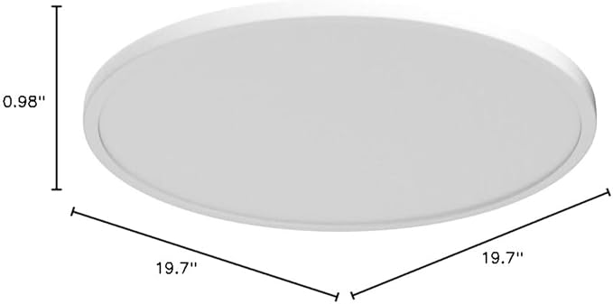 20 Inch Led Flush Mount Ceiling Light Fixture Dimmable with Remote Control, White, Ultra Thin, 48W 4800Lumen, for Bedroom, Living Room, Kitchen, Dining Room, Home Office