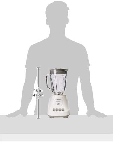 Koblenz 51-oz Glass Jar Blender, 10 Speed and 2 Pulse Blender, Countertop Blender with Stainless Steel Blades, Perfect for Shakes and Smoothies, 500-Watt Motor, White, LKM-5910 VB