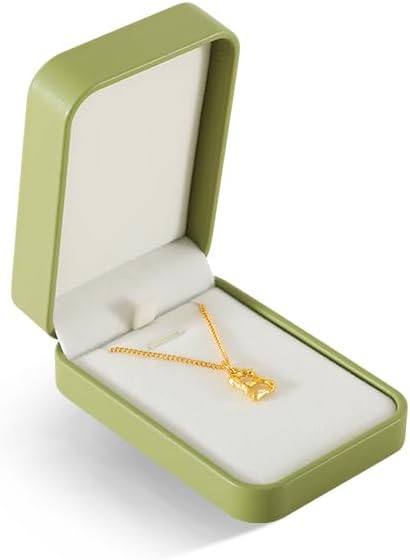 Necklace Jewelry Box, Leather Jewelry Box For Men,Premium Small Gift Boxes,Luxury Jewelry Gift Boxes For Necklaces (Green)