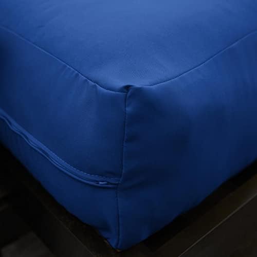 Mozaic Full Size 8-Inch Cotton Twill Gel Dual Memory Foam Futon Mattress, Blue