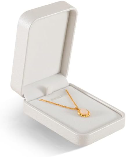 Necklace Box, Leather Gift Box,Premium Jewelry Boxes,Luxury Necklace Boxes For Jewelry Gift,Pendant (White)