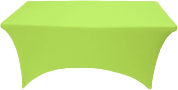 2 Pack 4FT Lime Spandex Tablecloth Stretch Fitted Table Cover for Rectangular Table Event, Wedding, Banquet and Parties