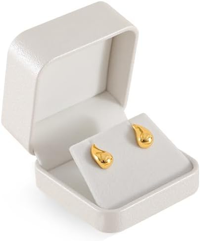 Earring Box, Leather Earring Gift Box,Premium Earring Boxes For Jewelry Gift,Luxury Earring Boxes (White)