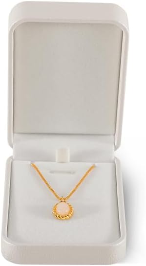 Necklace Box, Leather Gift Box,Premium Jewelry Boxes,Luxury Necklace Boxes For Jewelry Gift,Pendant (White)