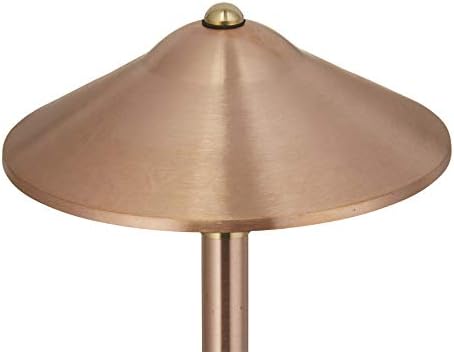 VOLT Max Spread 12V Solid Copper Path Light (25" Tall, 9" Shade) with 3W 2700K Warm White G4 LED Bulb for Low Voltage Landscape Lighting on Outdoor Pathway, Walkway, Garden, Driveway or Patio
