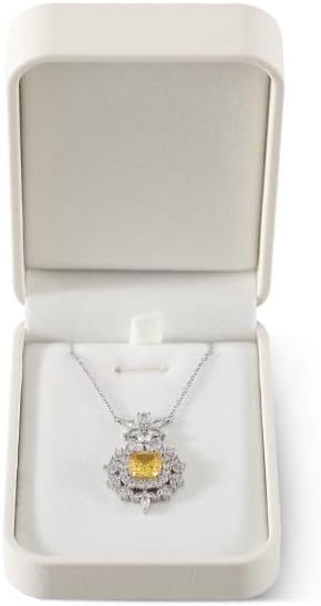 Necklace Box, Leather Gift Box,Premium Jewelry Boxes,Luxury Necklace Boxes For Jewelry Gift,Pendant (White)