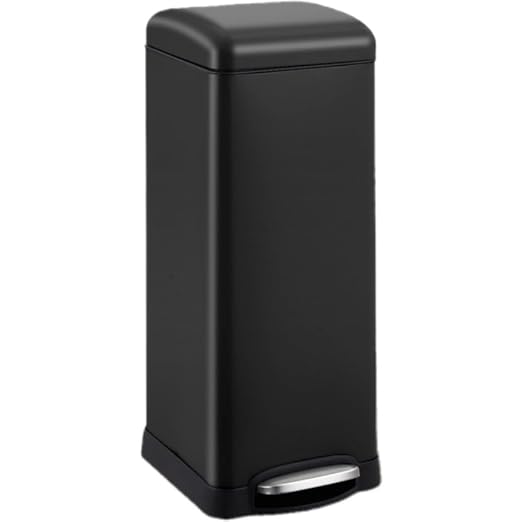 30 Liter/8 Gallon Kitchen Trash Can, Fingerprint-Proof Stainless Steel Garbage Can with Soft Close Lid, Foot Pedal, Removable Inner Bucket for Home, Office, Bedroom, Bathroom, Black