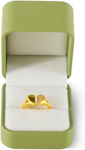 Engagement Ring Box, Leather Single Ring Box,Premium Wedding Ring Boxes For Ceremony,Luxury Proposal Ring Box,Green Ring Organizer For Jewelry