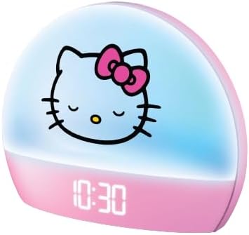 Hello Kitty Sunrise Alarm Clock - Multicolor Lights, USB Charging, LED Display, and Snooze Function Ages, 2 Pack