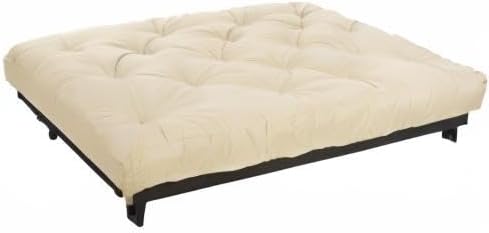 Mozaic Full Size 8-Inch Cotton Twill Gel Dual Memory Foam Futon Mattress, Ivory