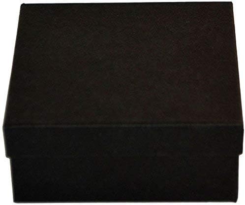 TheDisplayGuys - 25-Pack #34 Cotton Filled Cardboard Paper Jewelry Boxes Gift Case - Matte Black (3.9" x 3.9" x 2.0") - for Shipping or Storage