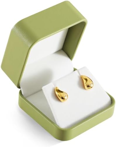 Earring Case, Leather Jewelry Box For Earrings, Luxury Gift Boxes For Jewelry (Green)
