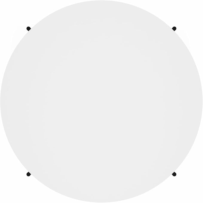 Furinno Besi 2-Tier Modern Round Coffee Table Table with Sturdy Metal Legs, White/Black