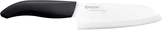 Kyocera FK-140-WH Ceramic Santoku, Chef Knife for Your Cooking Needs, 5.5”, White
