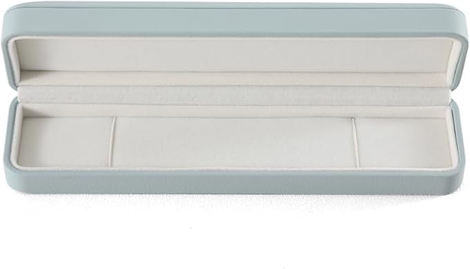 Necklace Gift Box Leather Necklace Jewelry Box,Teal Necklace Case,Luxury Necklace Display Box For Jewellery Store, Light Blue