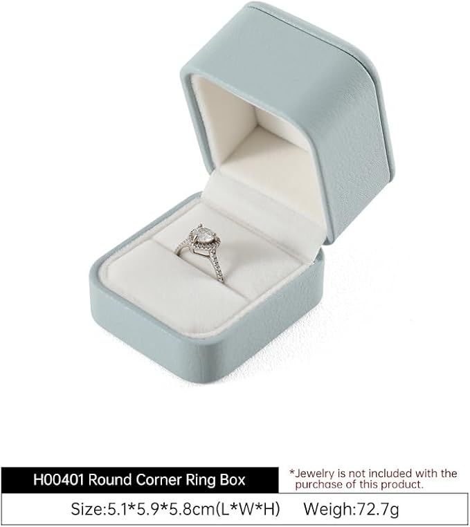 Engagement Ring Box Leather Jewelry Gift Boxes,Teal Jewelry Box,Luxury Engagement Ring Boxes，Premium Jewelry Box For Rings