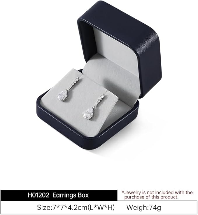 Earring Jewelry Box, Leather Earrings Box,Premium Jewelry Box Earrings,Luxury Earring Case (Blue)