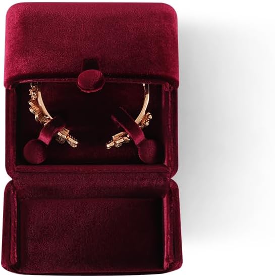 Velvet Bracelet Box，Ceremony Gift Boxes for Jewelry Display，Bracelets Holder for Women，Men Valentine Gifts Case (Red)