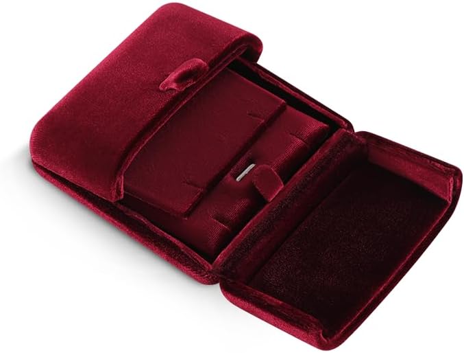 Necklace Jewelry Box，Velvet Earring Gift boxes Display，Valentine Necklaces Holder for Women，Men Earrings Storage Cases (Red)
