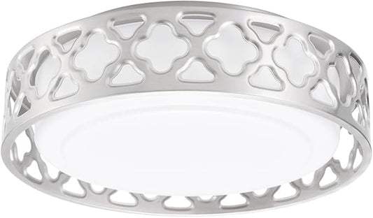 Flush Mount Ceiling Light, LED Light Fixture Ceiling Mount with Brushed Nickel Finish, 12inch 3000K/3500K/4000K/5000K/6000K Dimmable Ceiling Light for Hallway, Bedroom, Laundry Room