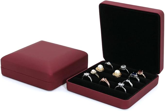 Small Ring Organizer Box, Portable Rings Jewelry Holder Case, Modern Ring Storage Tray Fit for Women,Girl for Travel (blue)