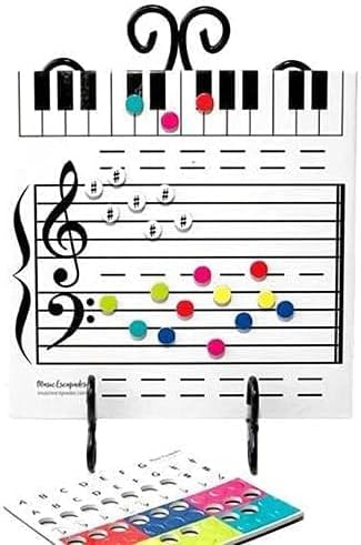 Dry Erase Music Staff White Boards, Magnetic Dry Erase Board Note Reading Borad for Music Lessons Piano Teaching Music Gift, Double Sided Music Staff Whiteboard for Kids Students