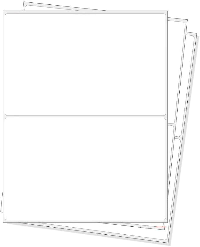 RBHK 8.5 x 5.5 Inches Half Sheet Self Adhesive Shipping Address Labels for Laser and Inkjet Printer, Rounded Corner, 1000 Labels