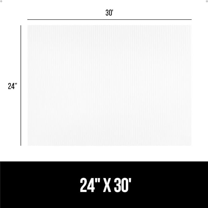 GORILLA GRIP DuraGuard Shelf Liner, 24x30 Non-Adhesive Cabinet Liners for Kitchen Drawers, Shelves, Refrigerator, Pantry Storage, Bathroom Closet, Durable Waterproof BPA Free Ribbed Plastic, Clear