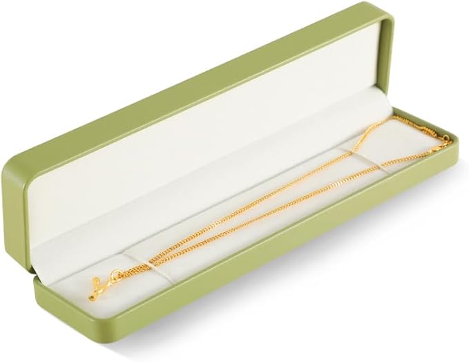 Bracelet Box, Leather Necklace Boxes For Jewelry Gift,Premium Jewelry Box,Luxury Jewelry Box (Green)