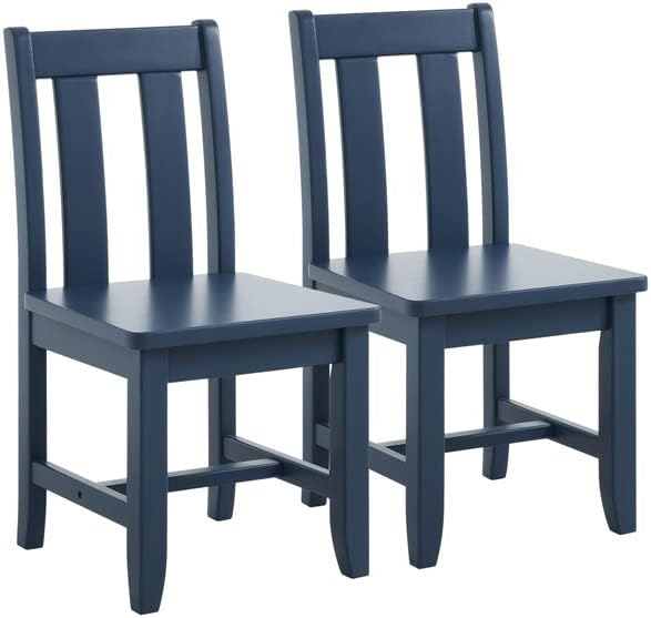 MUSEHOMEINC Kids Wooden Chair for Toddlers, Toddler Chair for Playing or Activity, Set of 2, Activity Chair for Children/Kids Wooden Chair/Preschool Furniture/Gift for Boys Girls. (Blue, Chair)