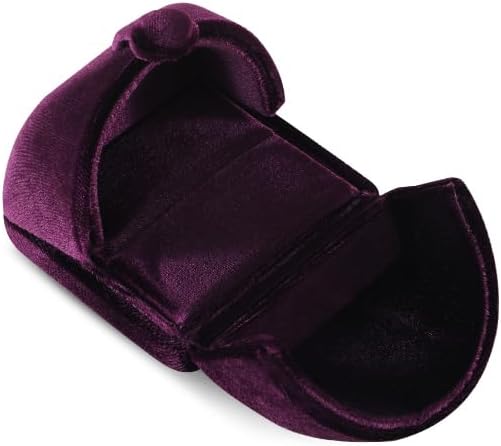 Velvet Ring Box，Engagement Jewelry Gift Boxes Holder for Women,Ceremony Rings Display for Proposal,Wedding Day Case (Purple)