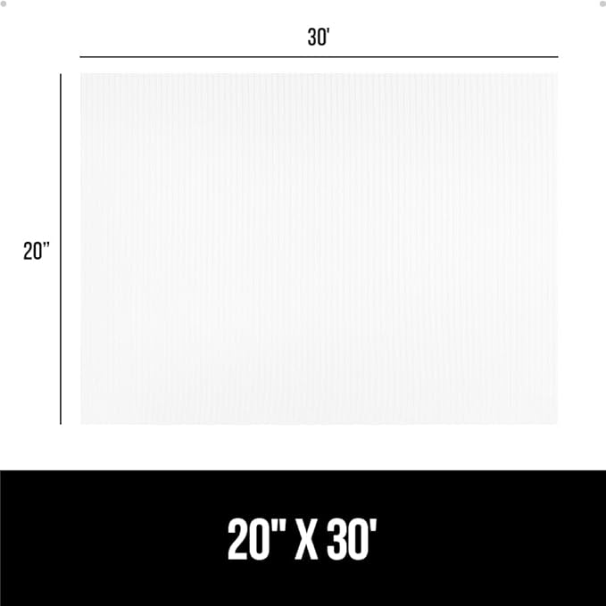GORILLA GRIP DuraGuard Shelf Liner, 20x30 Non-Adhesive Cabinet Liners for Kitchen Drawers, Shelves, Refrigerator, Pantry Storage, Bathroom Closet, Durable Waterproof BPA Free Ribbed Plastic, Clear