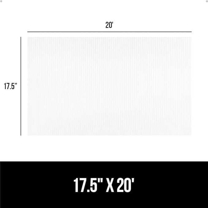 GORILLA GRIP DuraGuard Shelf Liner, 17.5x20 Non-Adhesive Cabinet Liners for Kitchen Drawers, Shelves, Refrigerator, Pantry Storage, Bathroom Closet, Durable Waterproof BPA Free Ribbed Plastic, Clear
