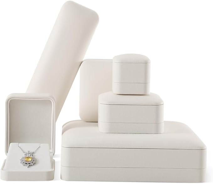 Ring Boxes, Leather Ring Jewelry Box,Ivory Ring Box For Jewellery Store，Luxury Jewelry Gift Box，Premium Ring Holder Box