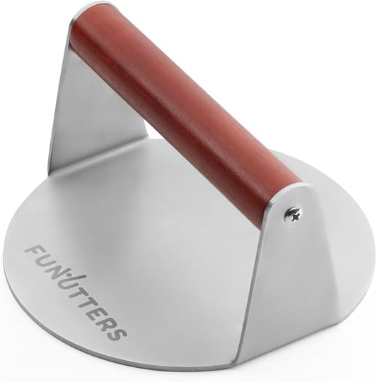 Smash Burger Press Patty Maker, 6'' Hamburger Smasher Tool, Heavy-Duty Stainless Steel 304, BBQ Grill and Flattop Griddle Accessory - Commercial Grade