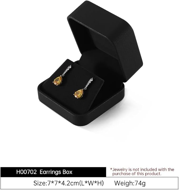 Earring Case, Leather Jewelry Box For Earrings,Premium Jewelry Box For Earrings Only,Luxury Gift Boxes For Jewelry (Black)