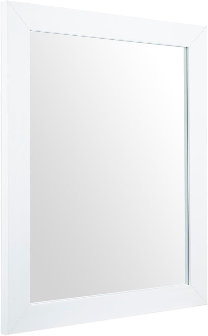 BOMINICA Rectangular Wall Mirror Framed Decorative Mirror 12” x 16” for Bathroom, Living Room, Vanity, White