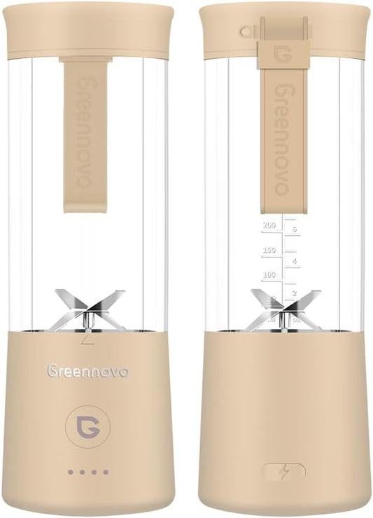 Portable Blender 500ml Personal with 6 Sharp Blades Rechargeable 5000mAh 18000-22000rpm Power for Shakes & Smoothies, BPA Free, for Kitchen, Office, Gym, Hiking (yellow)